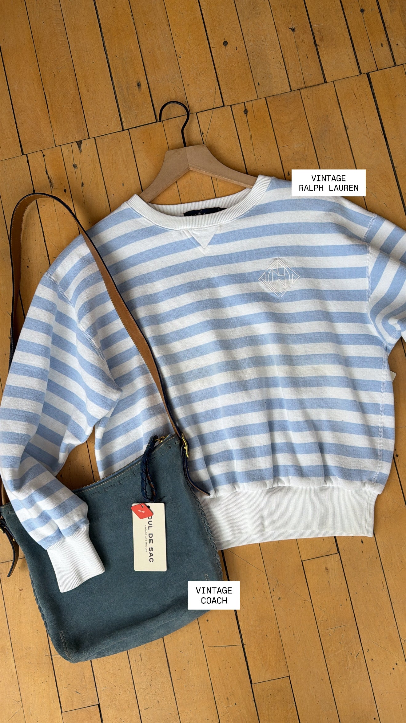 VINTAGE POLO STRIPED PULLOVER (M)