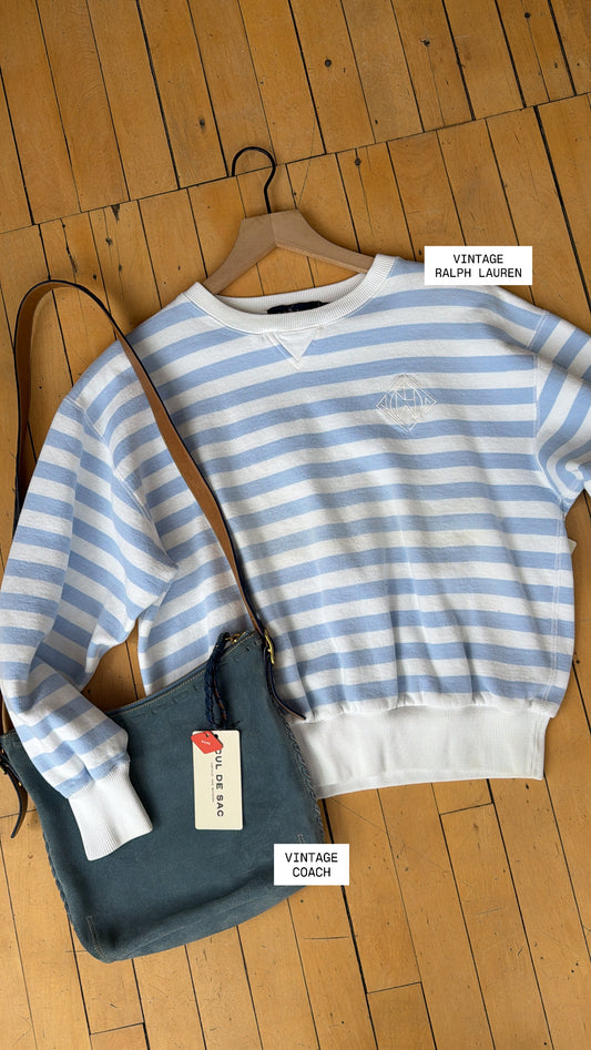 VINTAGE POLO STRIPED PULLOVER (M)
