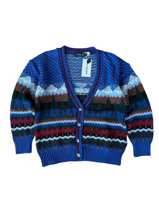 VINTAGE COTTON LANDSCAPE CARDIGAN (M)