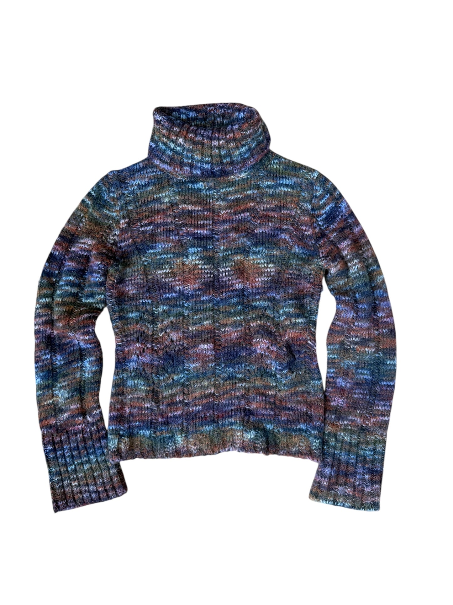 VINTAGE EXPRESS METALLIC WOOL BLEND COLORFUL SWEATER (S)