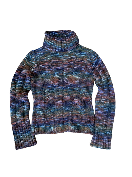 VINTAGE EXPRESS METALLIC WOOL BLEND COLORFUL SWEATER (S)