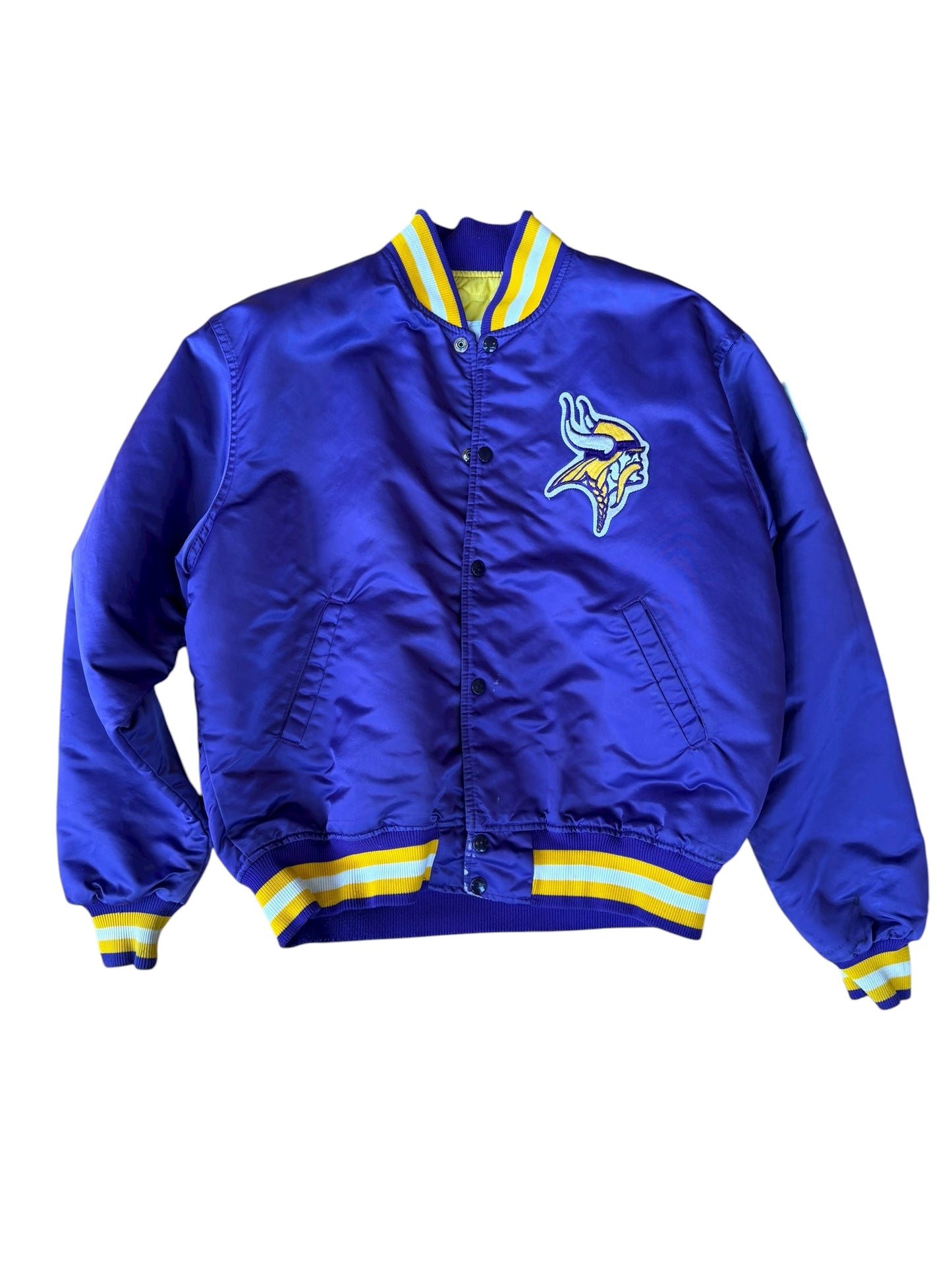 VINTAGE STARTER MN VIKINGS SATIN BOMBER (XL)