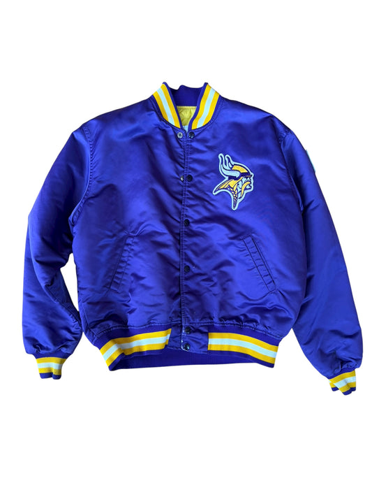 VINTAGE STARTER MN VIKINGS SATIN BOMBER (XL)