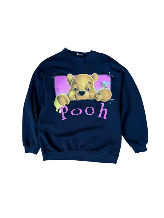 VINTAGE POOH PINK LETTER CREW (M/L)