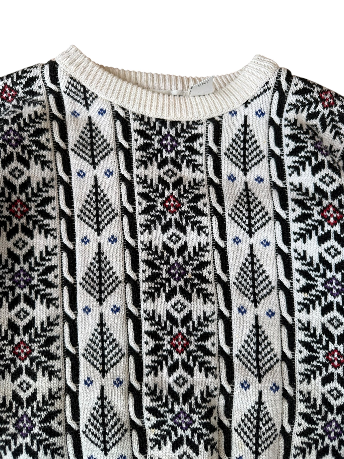 VINTAGE CLAIBORNE COTTON NORDIC PATTERN SWEATER (XL)