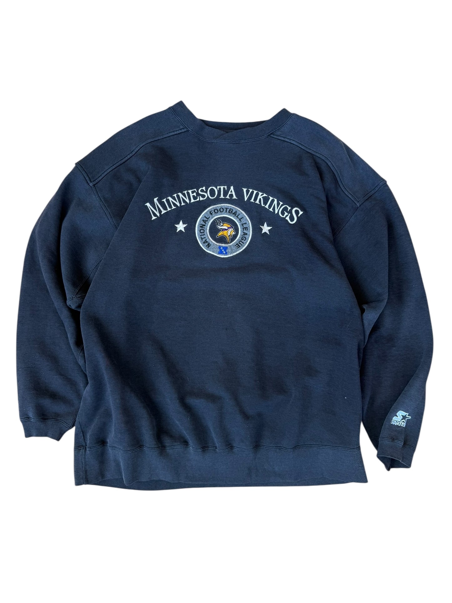 VINTAGE STARTER MN VIKINGS EMBROIDERED CREW (XXL)