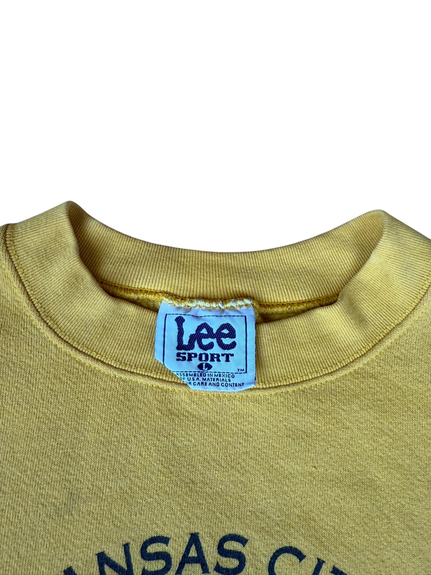 1998 LEE SPORT VINTAGE KANSAS CITY CHIEFS GOLD CREW (L)