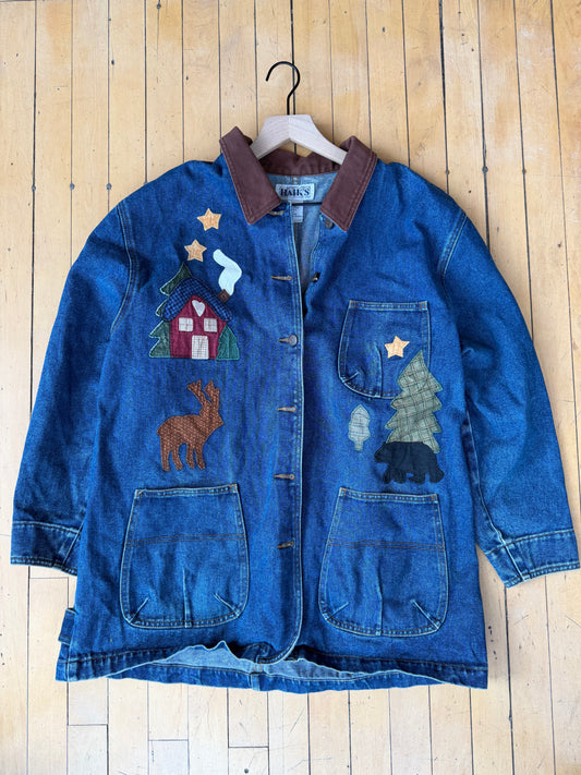 VINTAGE CUSTOM PATCHWORK CHORE COAT (XL)