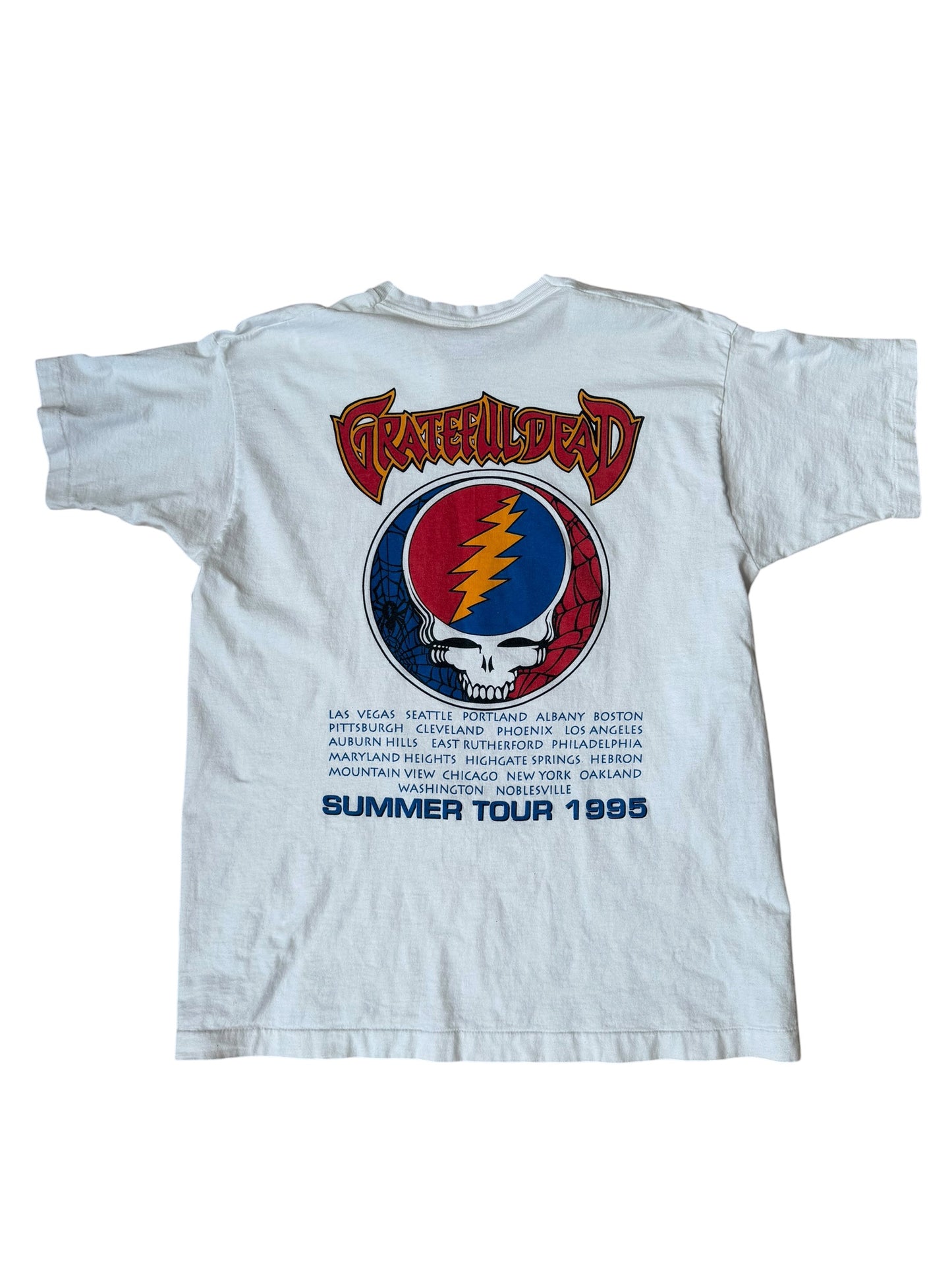 1995 VINTAGE LIQUID BLUE GRATEFUL DEAD SUMMER TOUR TEE (L/XL)