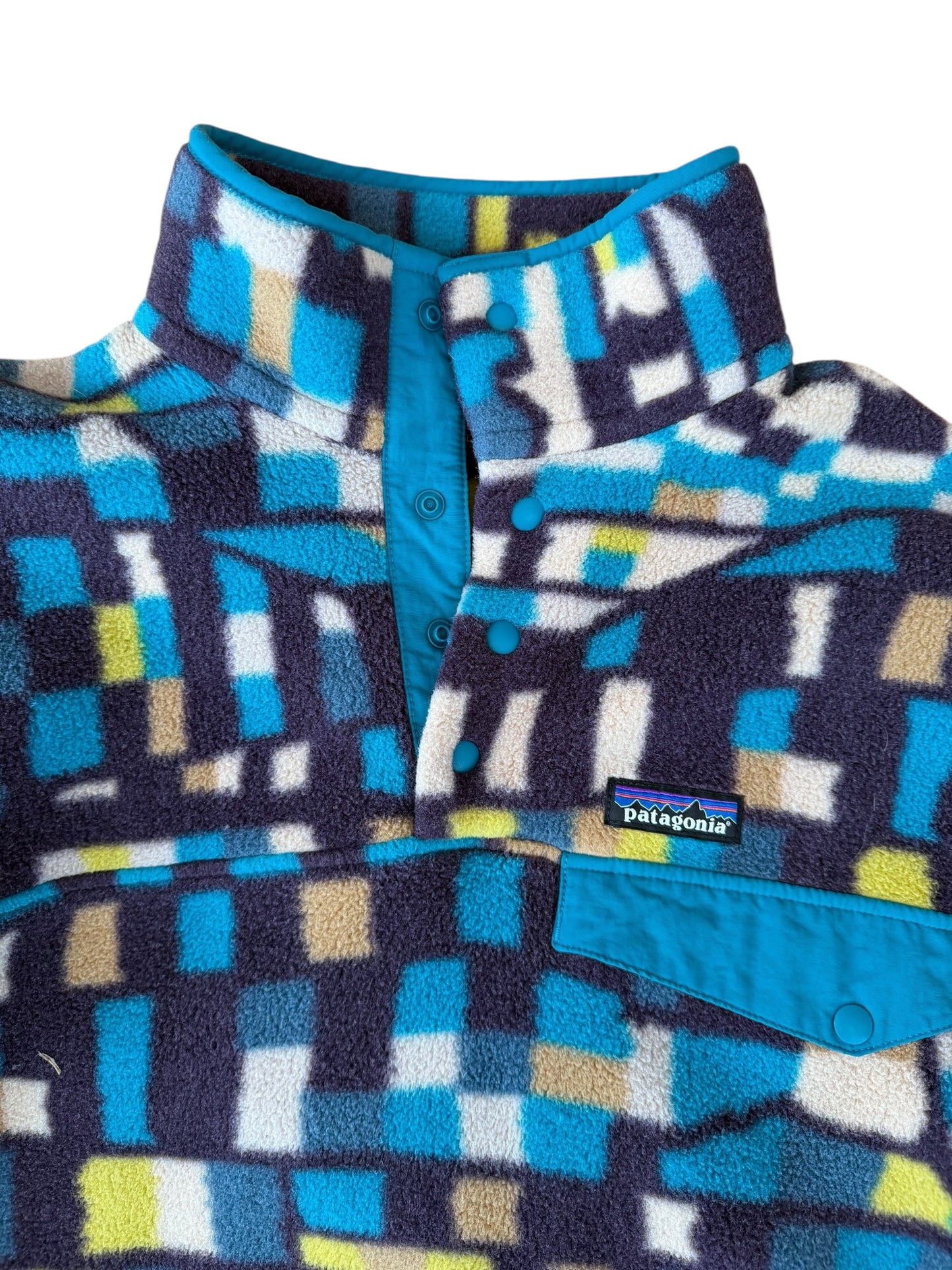 PATAGONIA BELAY BLUE PATTERNED SYNCHILLA (S)