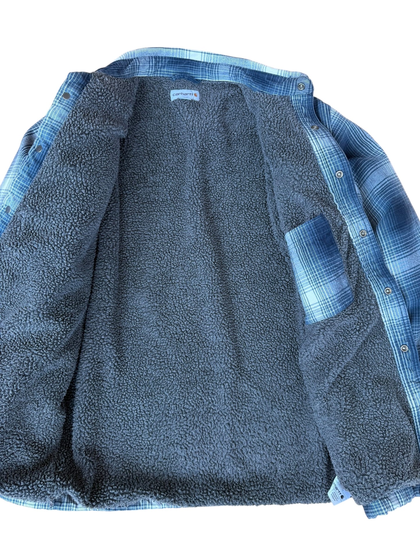 Y2K VINTAGE CARHARTT FLANNEL SHERPA LINED BUTTON UP (M)