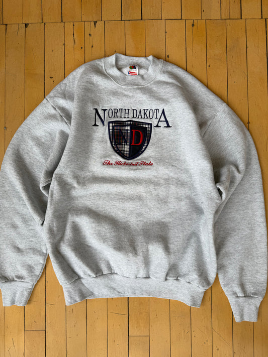 VINTAGE EMBROIDERED ND SHEILD FLICKERTAIL STATE CREW (XL)
