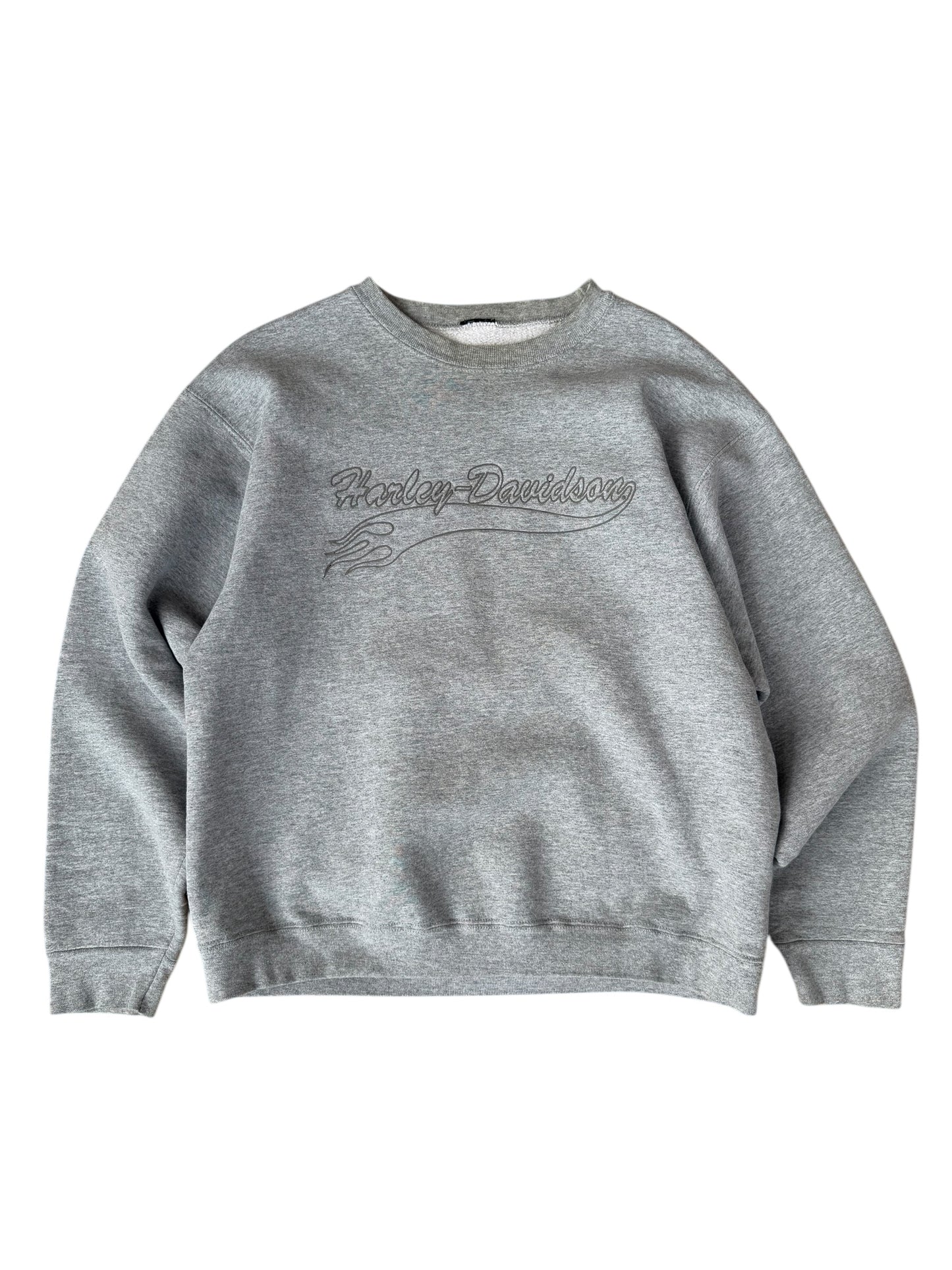HARLEY DAVIDSON EMBROIDERED FLAME CREWNECK (S/M)