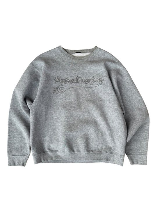 HARLEY DAVIDSON EMBROIDERED FLAME CREWNECK (S/M)