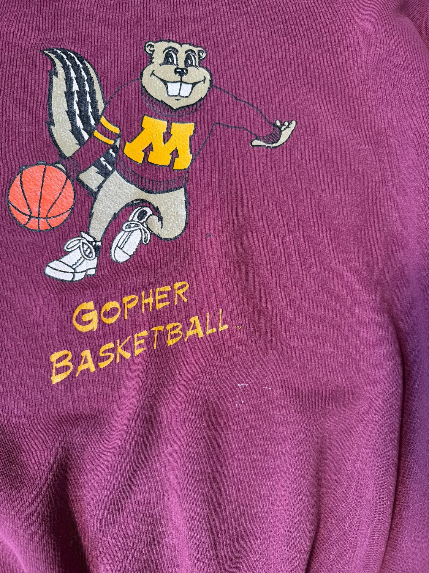 VINTAGE GOLDIE GOPHER BASKETBALL CREW (XXL)