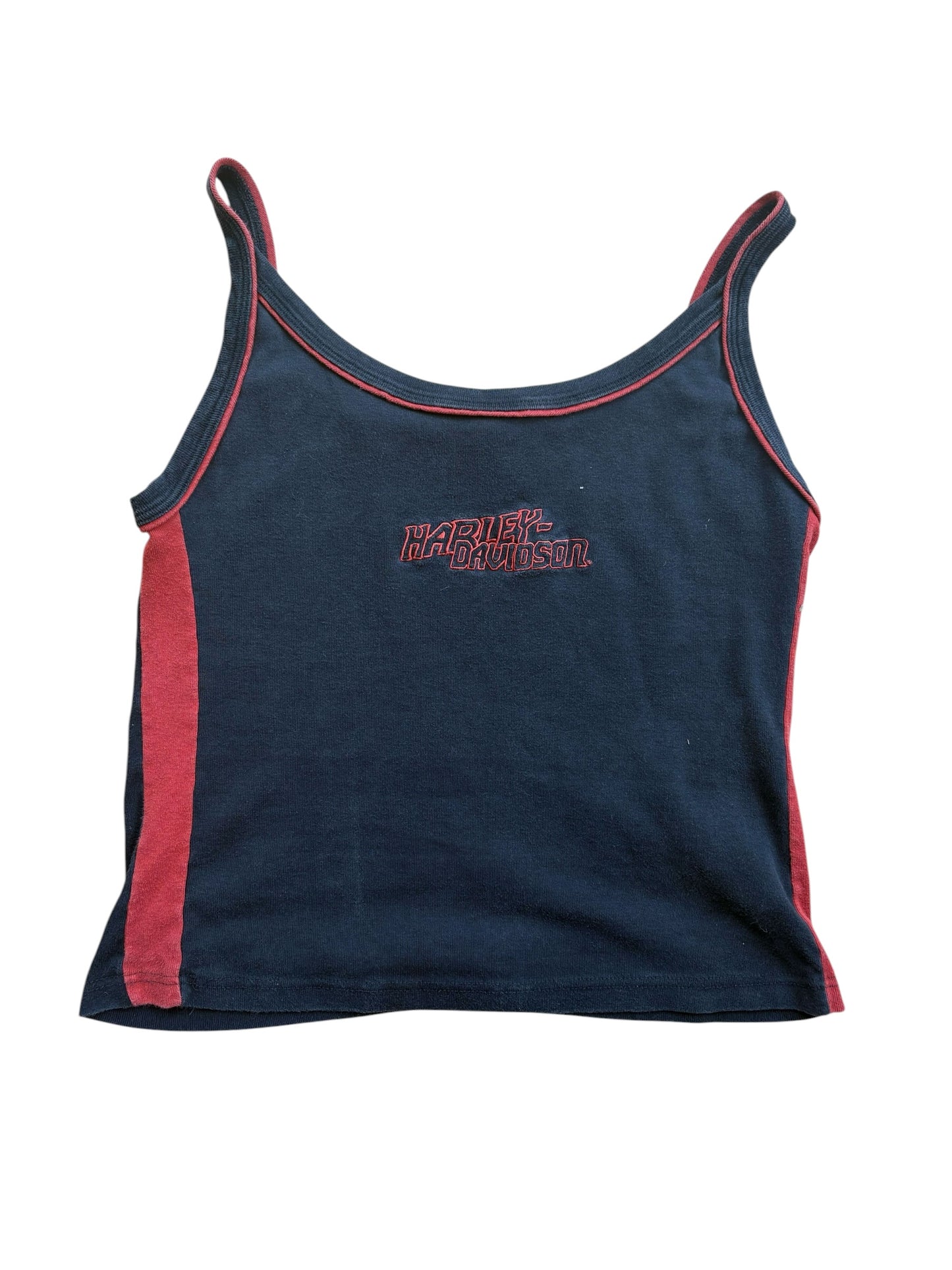 VINTAGE EMBROIDERED HARLEY DAVIDSON CONTRAST PANEL TANK (XL)