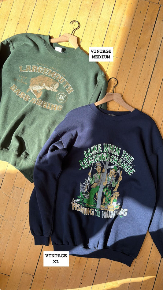 VINTAGE SEASONS CHANGE HUMOR CREW (XL)