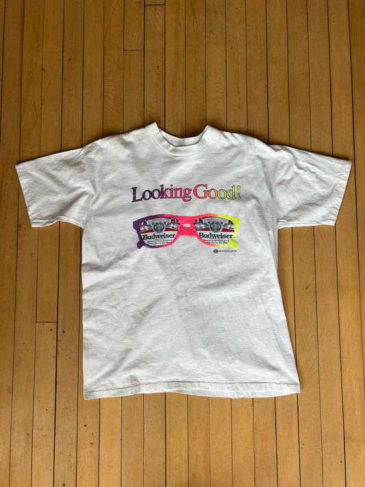 1992 VINTAGE "LOOKING GOOD" BUDWEISER TEE (XL)