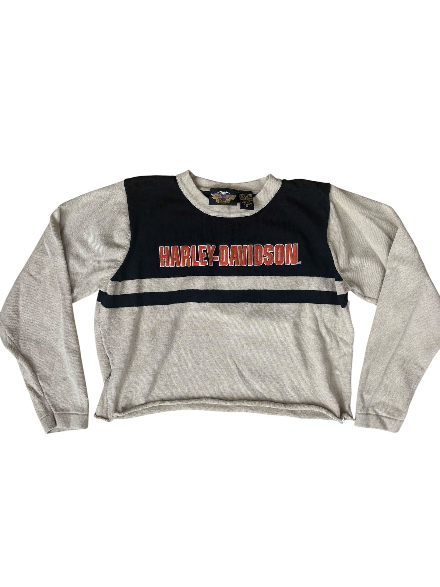 Y2K VINTAGE HARLEY DAVIDSON SPELLOUT SWEATER (XL)