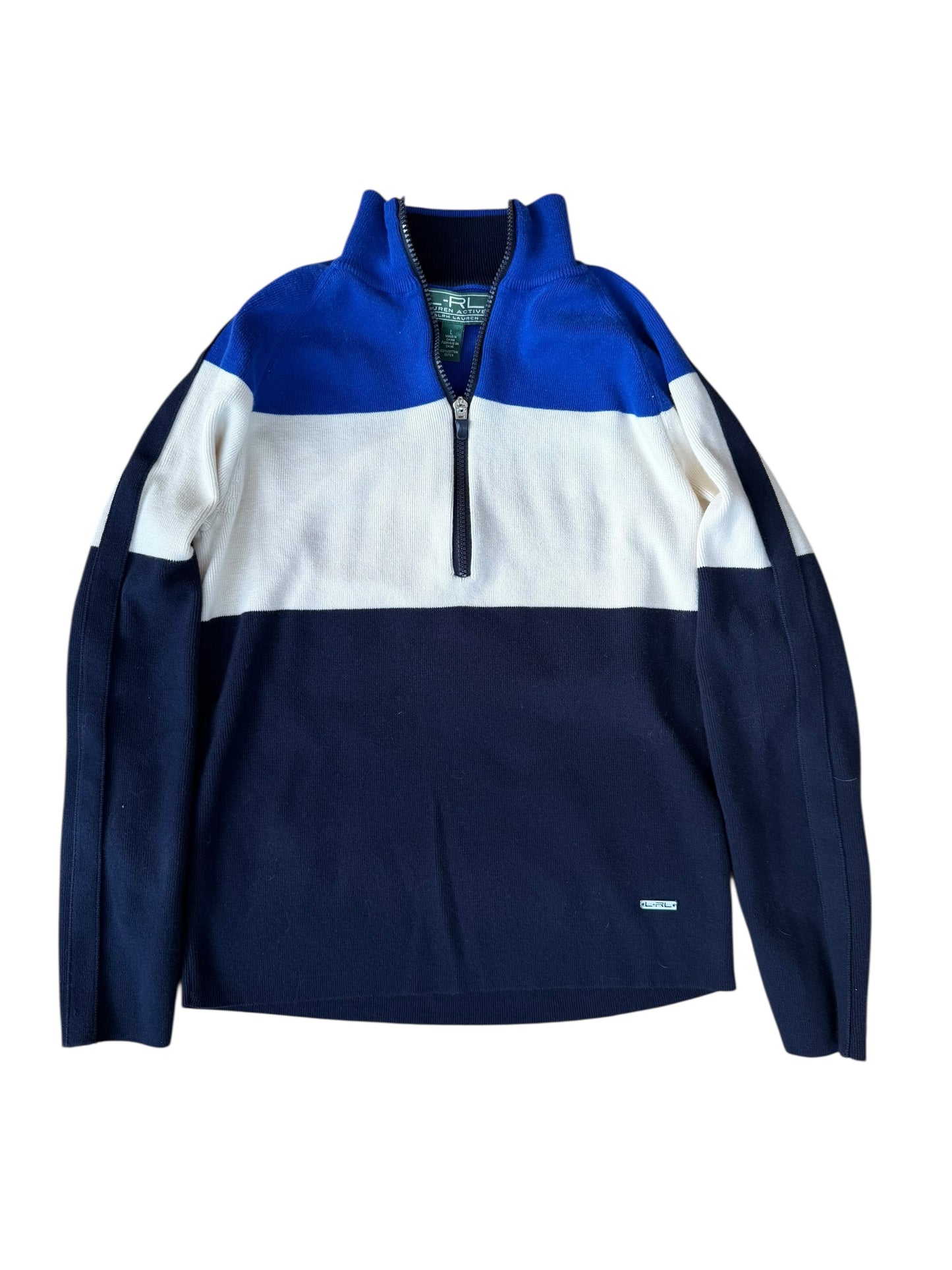 VINTAGE LAUREN ACTIVE RALPH LAUREN 1/2 ZIP KNIT PULLOVER (L)