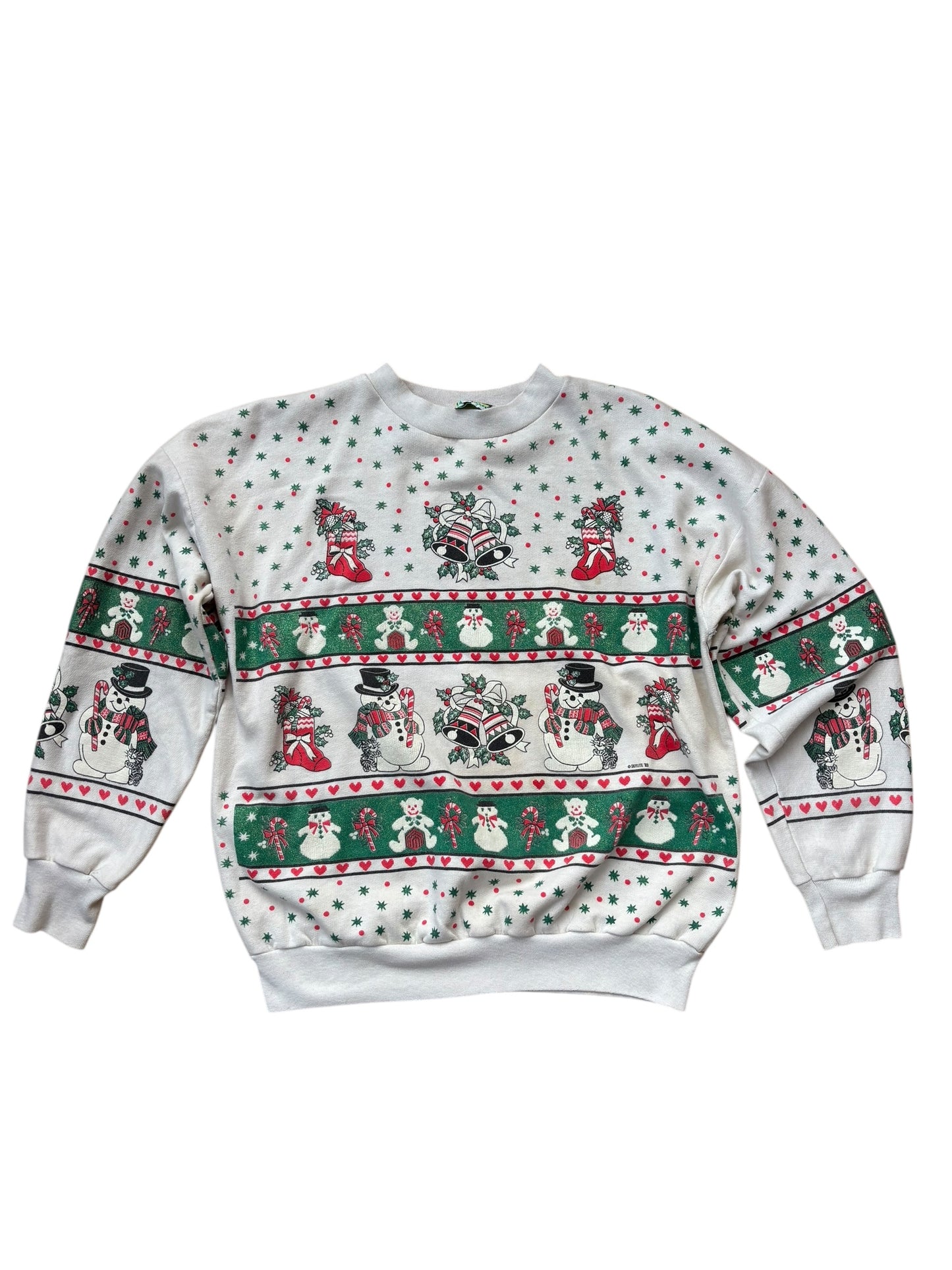 1989 VINTAGE AOP FRONT SIDE CHRISTMAS CREW (M/L)