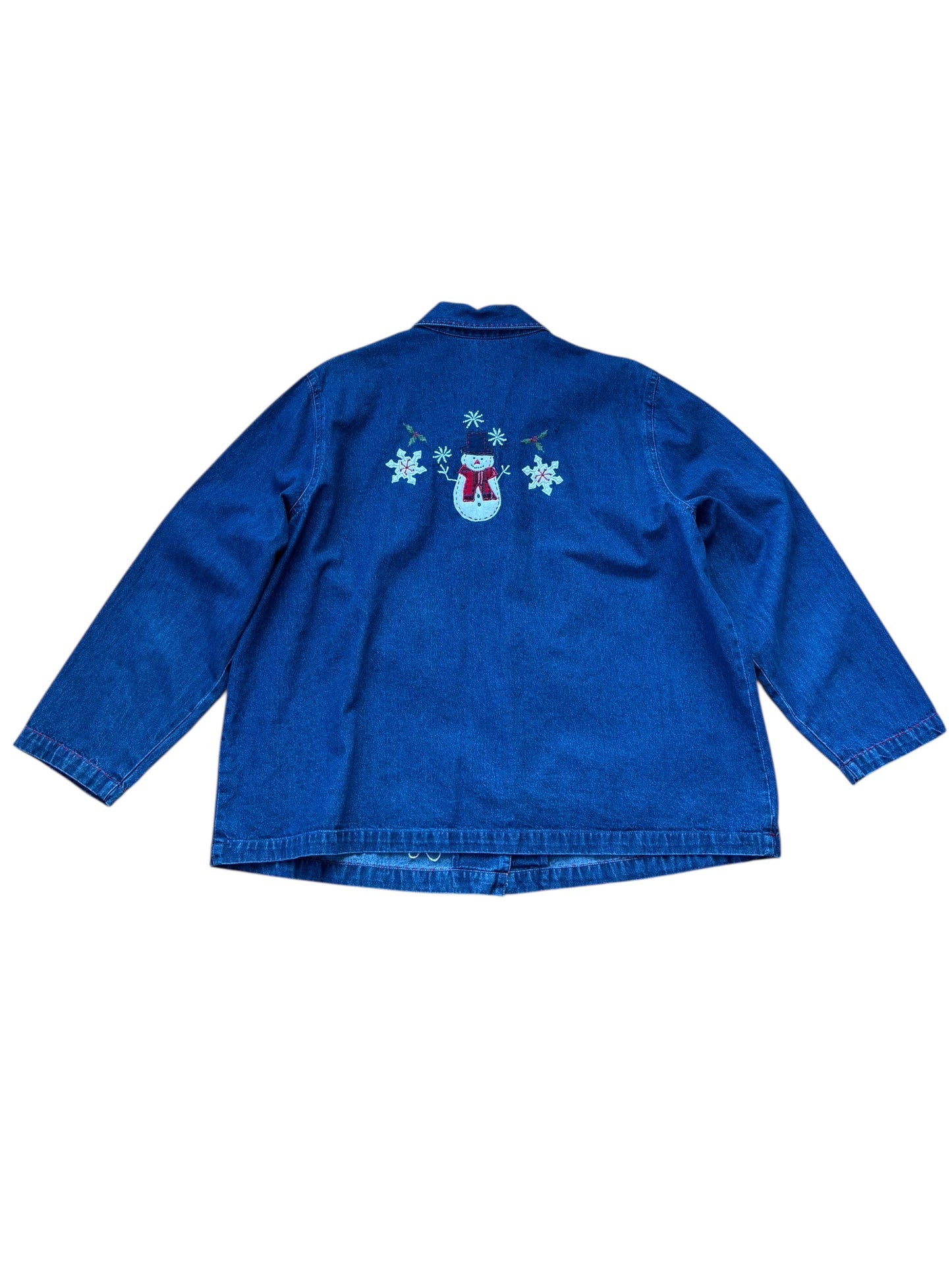 VINTAGE CHRISTMAS DENIM JACKET (XL)