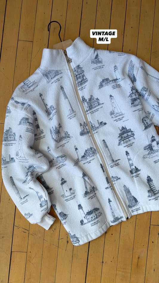 VINTAGE AOP LIGHTOUT ZIP UP (M/L)