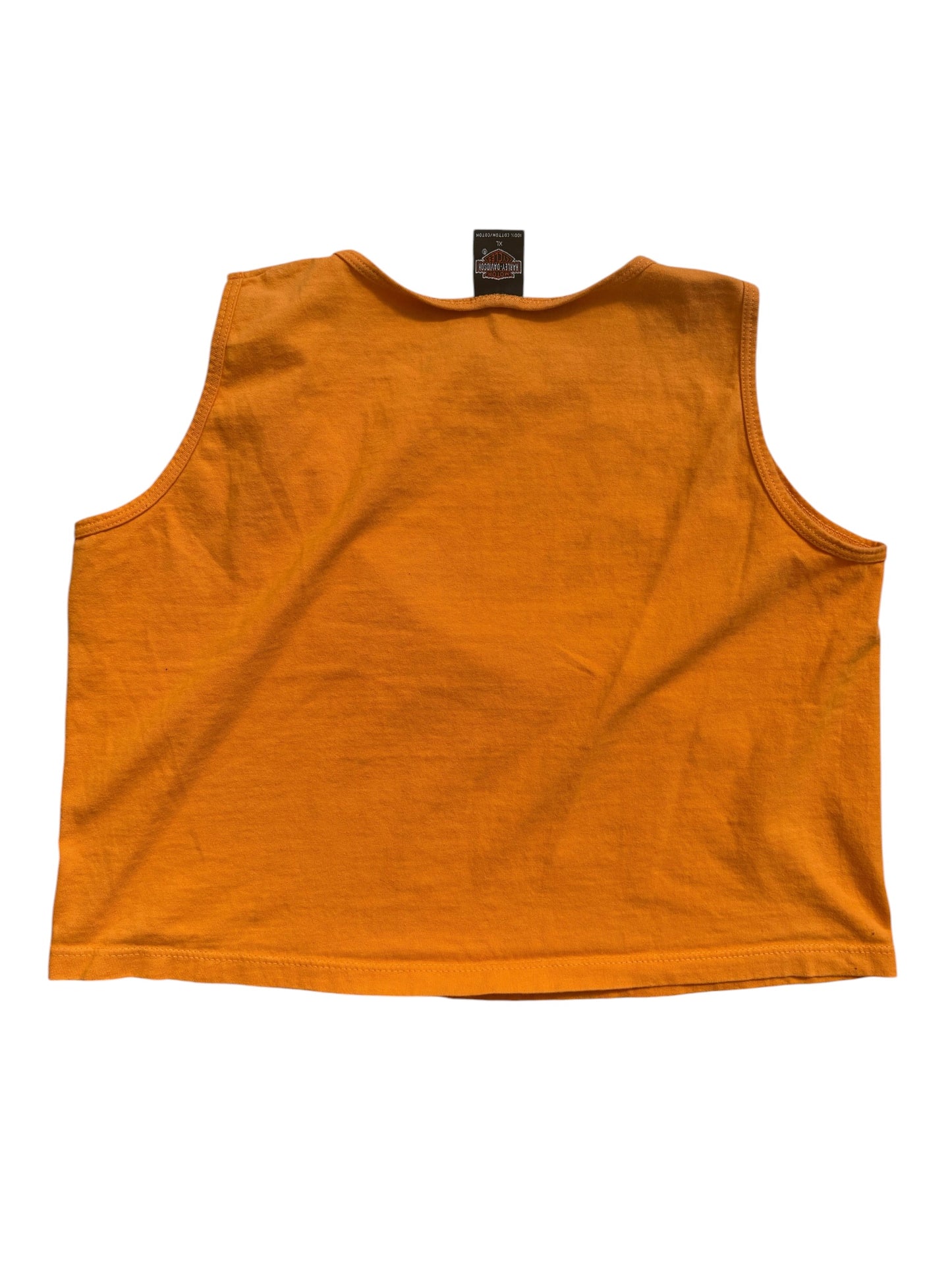 2004 Y2K VINTAGE ORANGE BIKER CHICK TANK (XL)