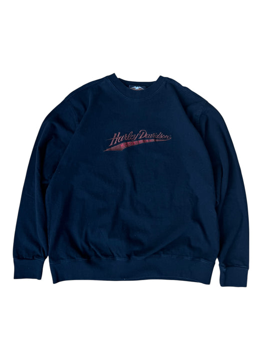 VINTAGE HARLEY DAVIDSON EMBROIDERED CREWNECK (L)