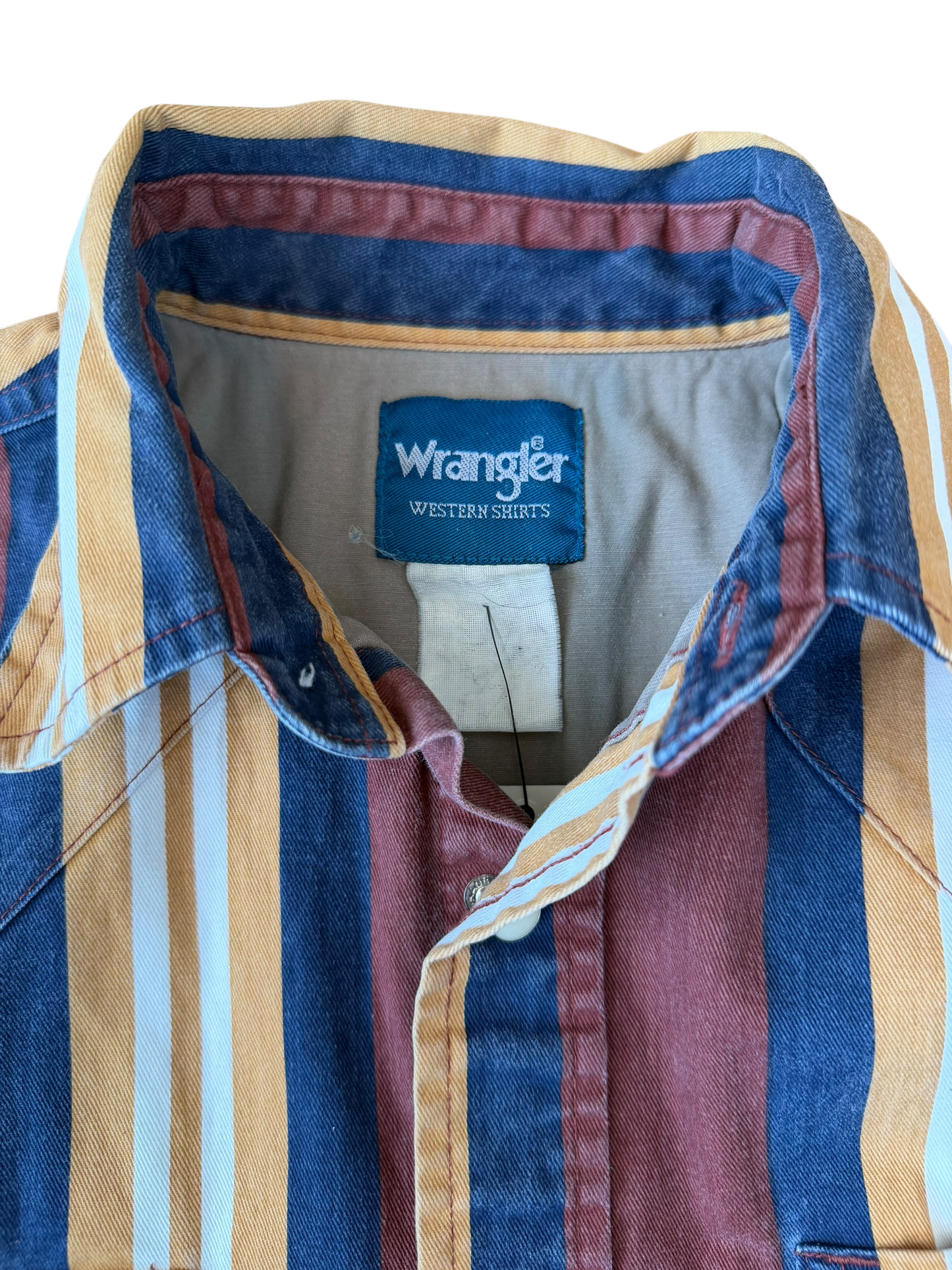 VINTAGE WRANGLER PEARL SNAP YELLOW STRIPE (M/L)
