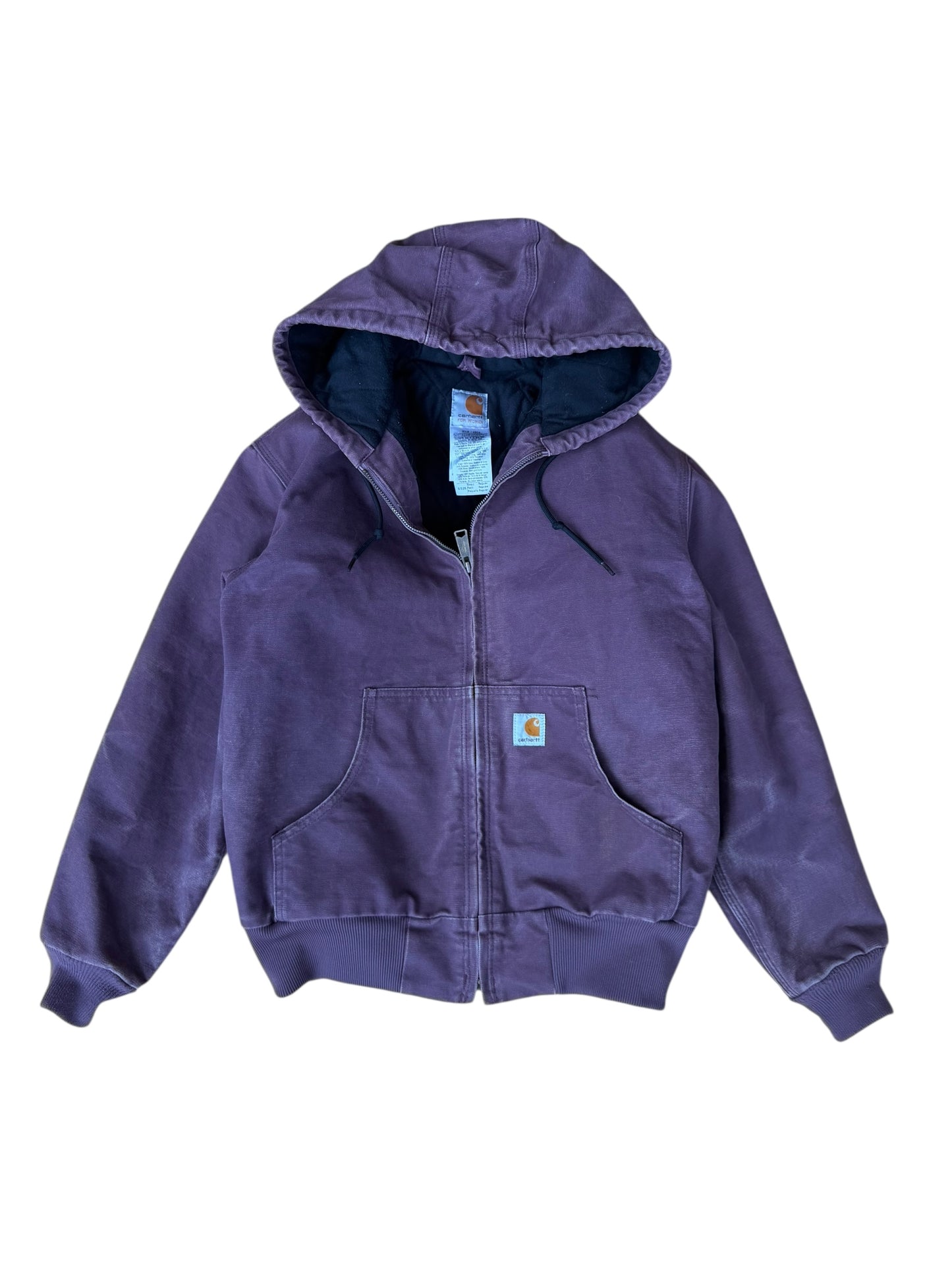 VINTAGE CARHARTT CANVAS QUILT LINED PLUM JACKET (S)