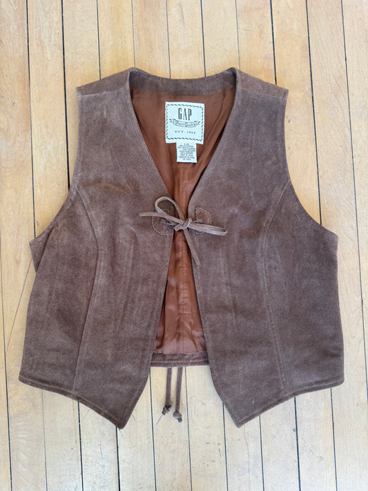 90'S VINTAGE GAP GENUINE LEATHER VEST (L)