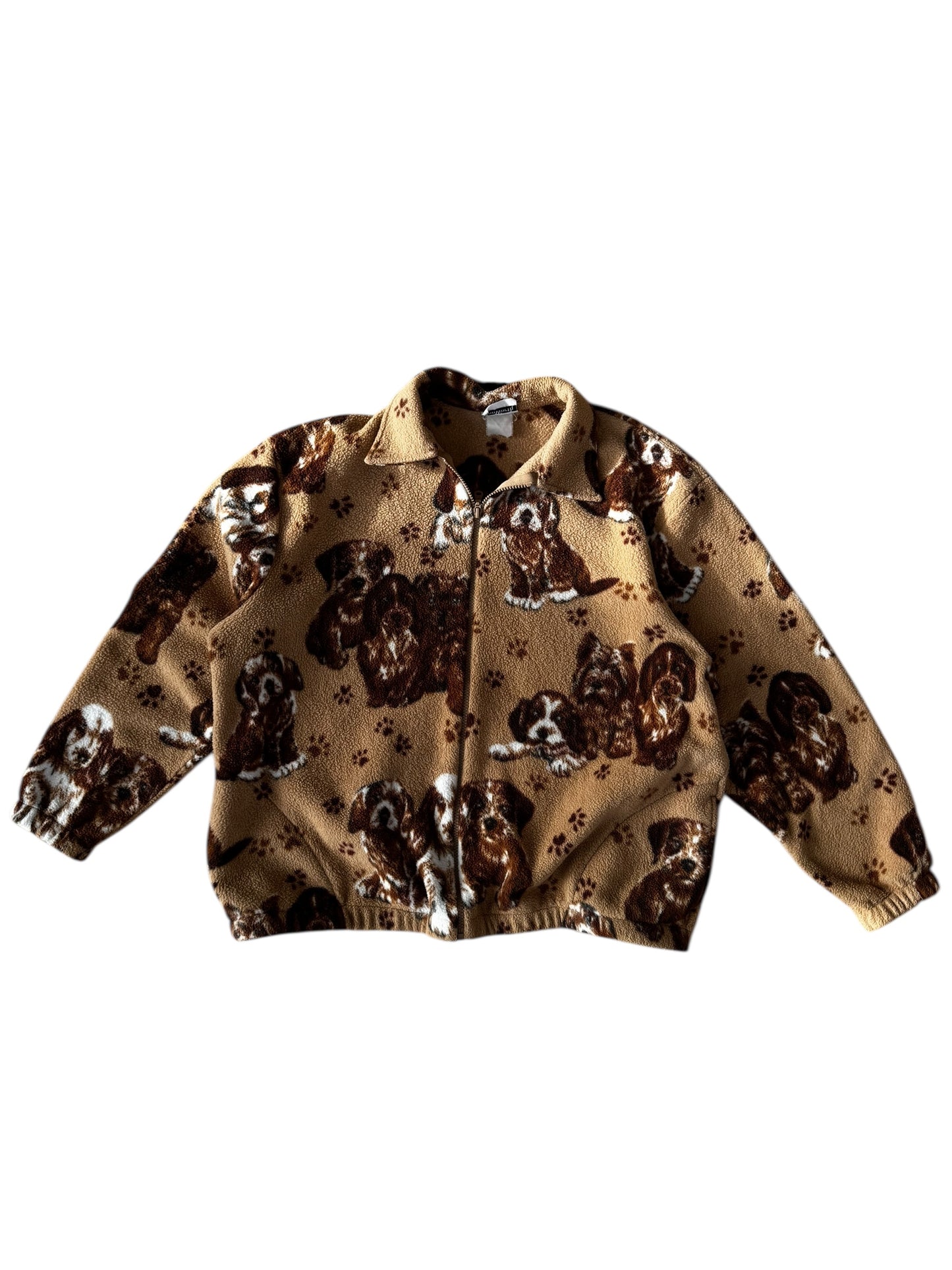 VINTAGE AOP PUPPIES FLEECE (M/L)