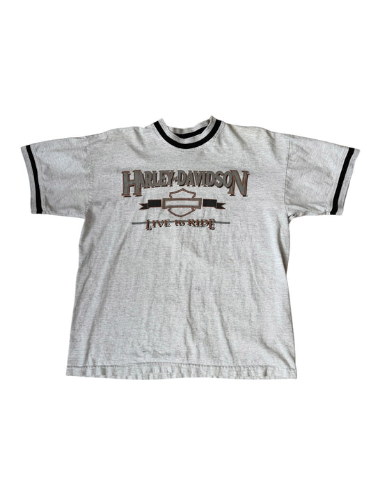 1994 VINTAGE HARLEY DAVIDSON COTTON RINGER TEE (XL)