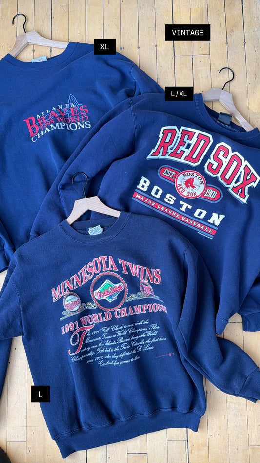 VINTAGE NUTMEG MN TWINS MIXED MEDIA CREW (L)
