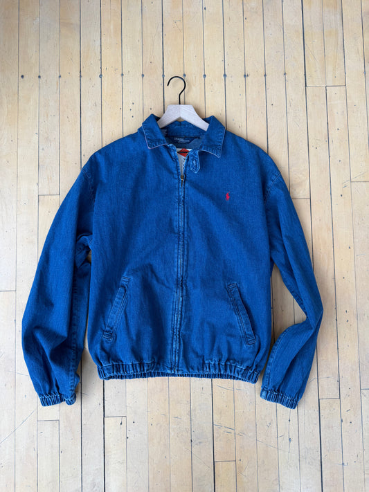 VINTAGE POLO USA MADE DENIM BOMBER JACKET (L)