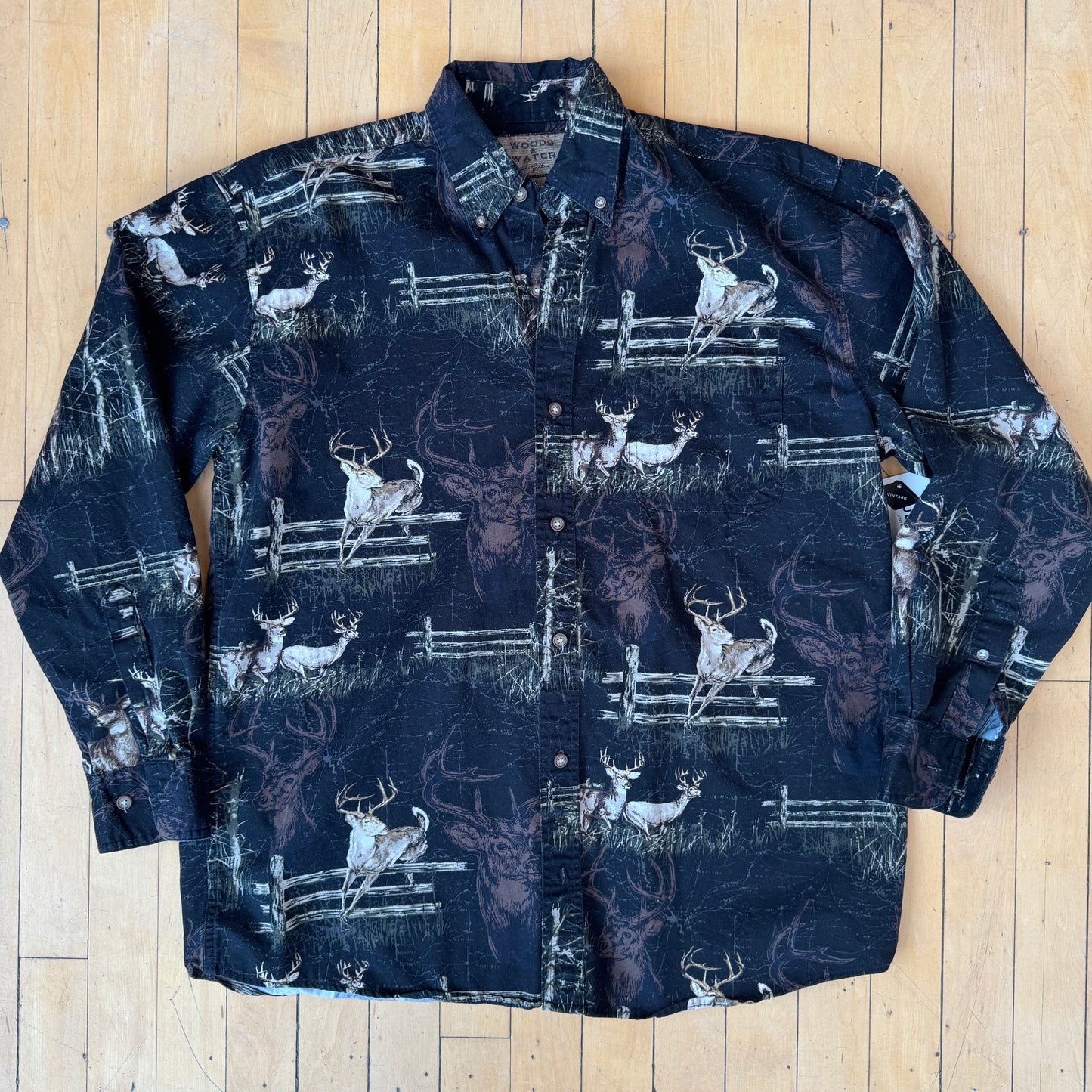 DEER PRINT BUTTON-UP (M)