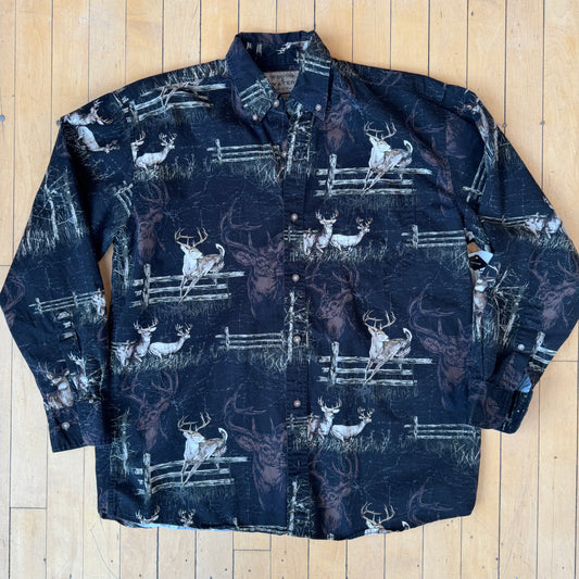 DEER PRINT BUTTON-UP (M)