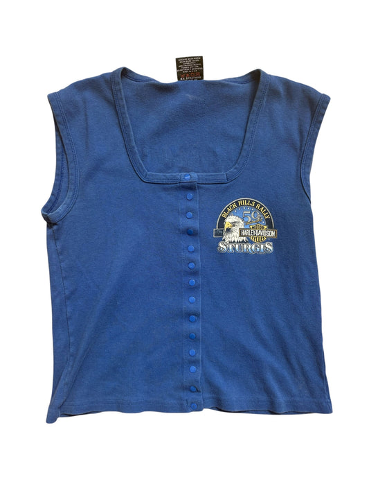 1999 VINTAGE 50TH ANNIVERSARY STURGIS ROYAL BLUE SNAP TOP (XL)