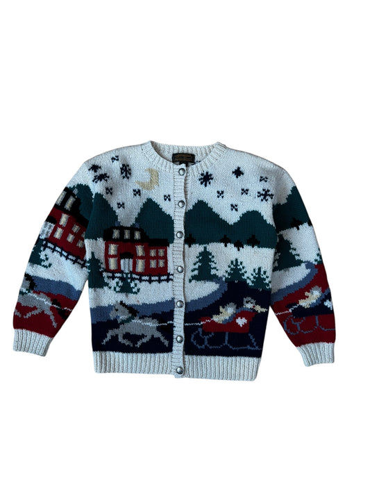 VINTAGE EDDIE BAUER CHRISTMAS WOOL CARDIGAN (M)