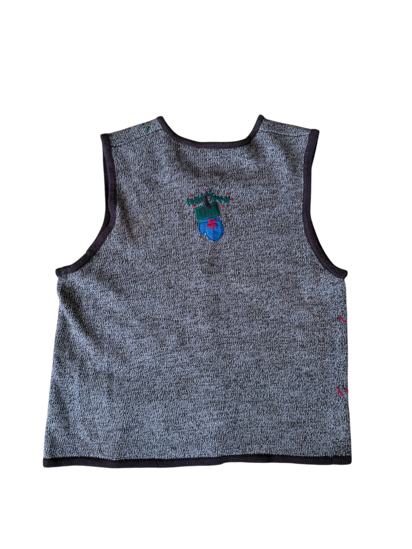 VINTAGE SNOWMAN COTTON RAMIE SWEATER VEST (XL)
