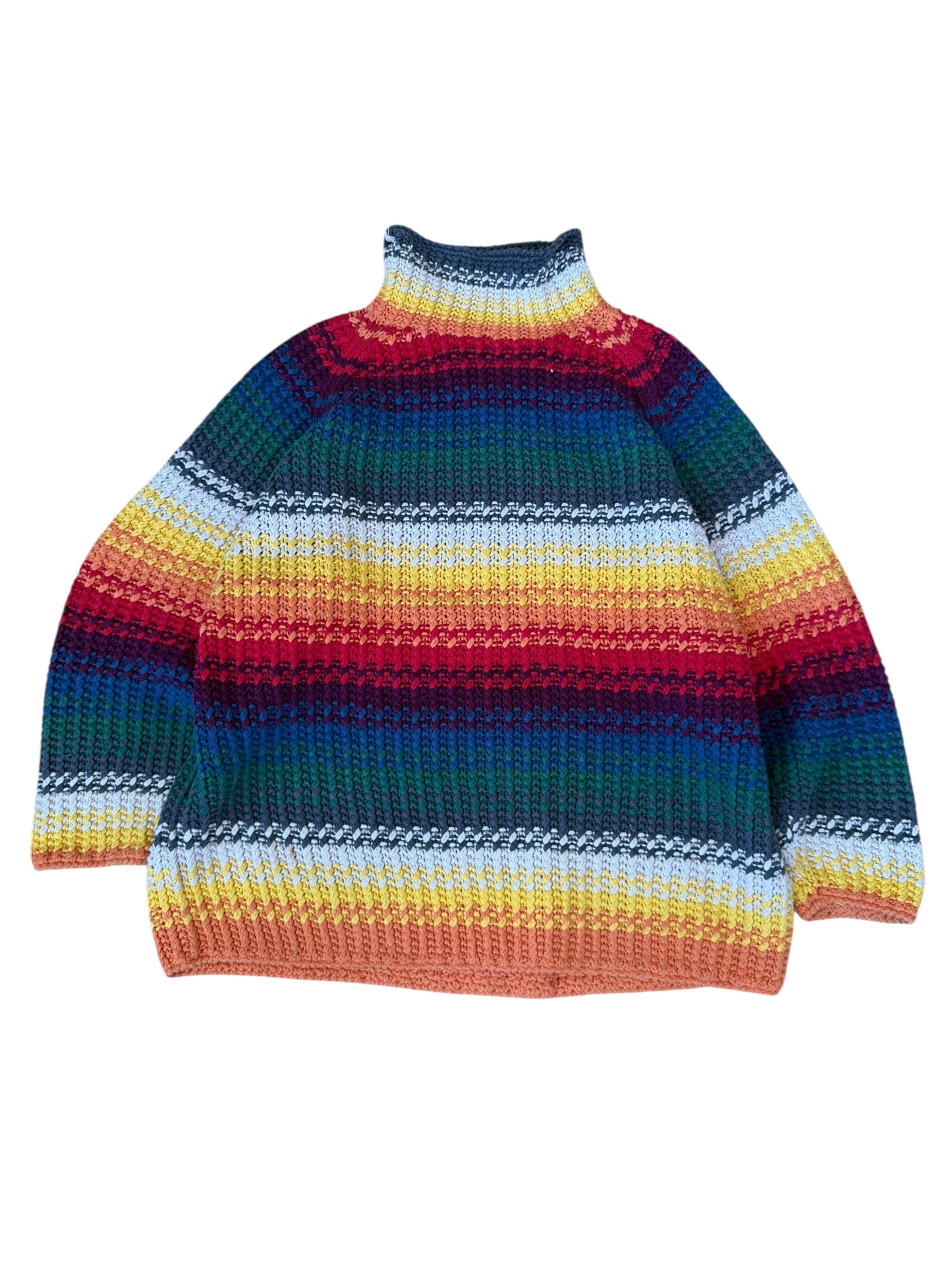 VINTAGE COTTON RAMIE MULTI. MOCK NECK SWEATER (M/L)