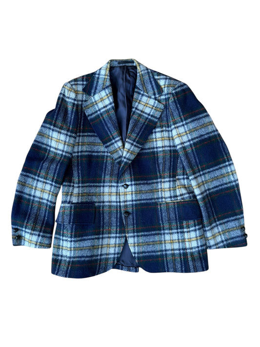 VINTAGE BALMORAL HEAVYWEIGHT PLAID WOOL BLAZER (L/XL)
