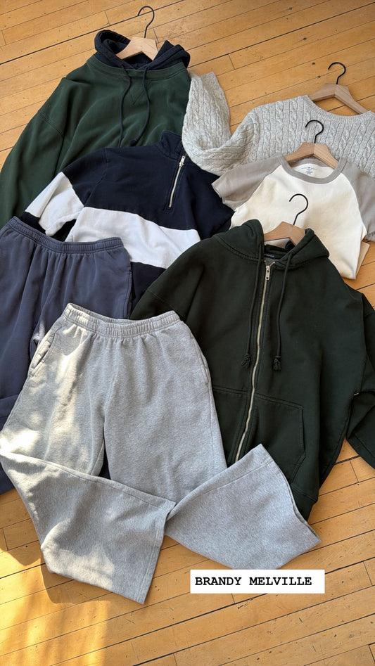 BRANDY MELVILLE HEAVYWEIGHT FOREST ZIP UP (OS)