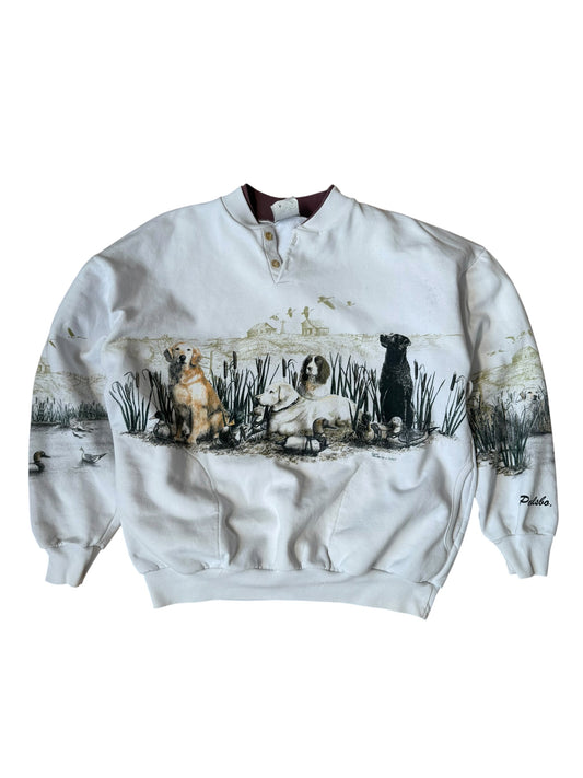 VINTAGE AU BIRD DOGS AOP HENLEY CREW (L)