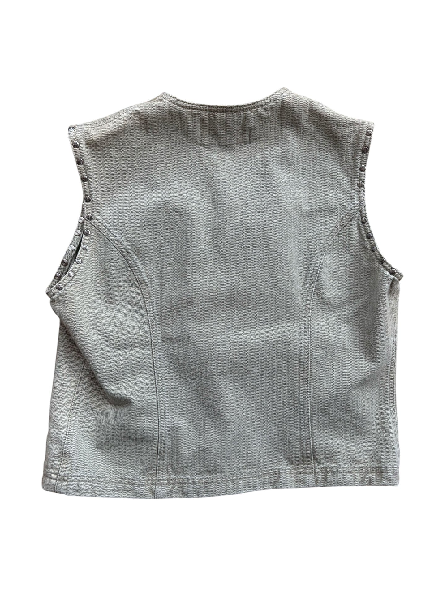 Y2K VINTAGE COTTON STUDDED VEST (L)