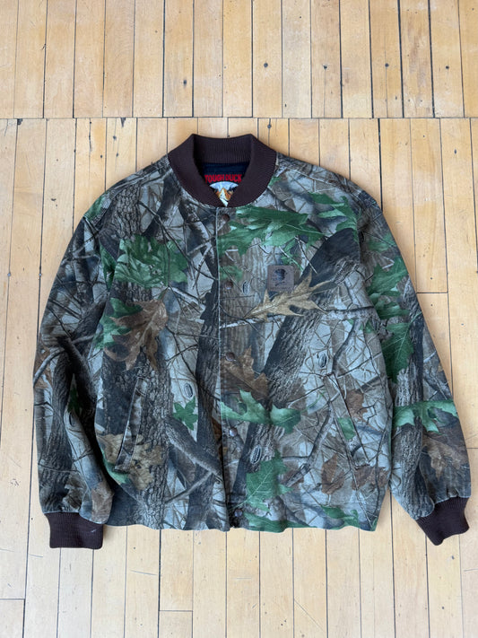 VINTAGE CAMO REALTREE TOUGH DUCK CANVAS JACKET (L)