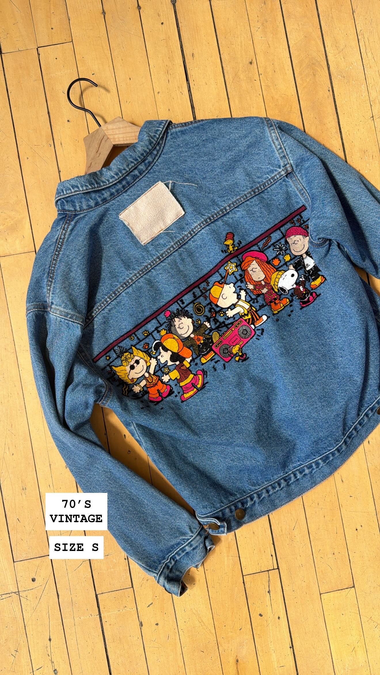 70'S VINTAGE PEANUTS DENIM JACKET (S)