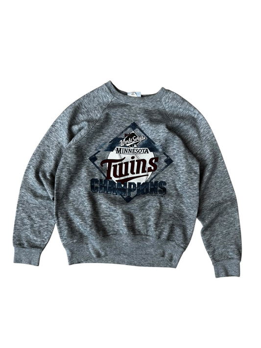 1987 VINTAGE TWINS HEATHER GREY CREW (XL)