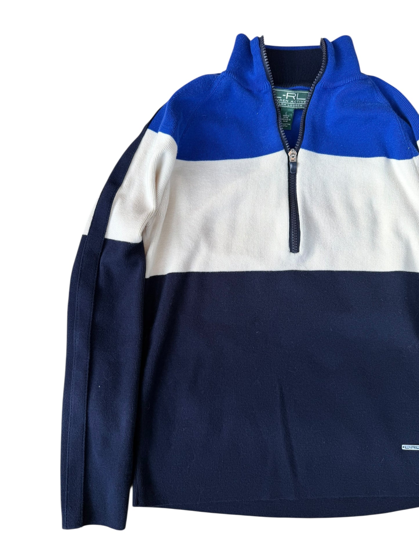 VINTAGE LAUREN ACTIVE RALPH LAUREN 1/2 ZIP KNIT PULLOVER (L)